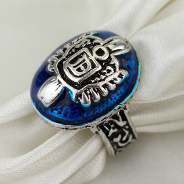 Bold N Elegant Attractive Blue Vampire Diaries Inspired Sun Family Crest  Alloy Crystal Silver Plated Ring Price in India - Buy Bold N Elegant  Attractive Blue Vampire Diaries Inspired Sun Family Crest